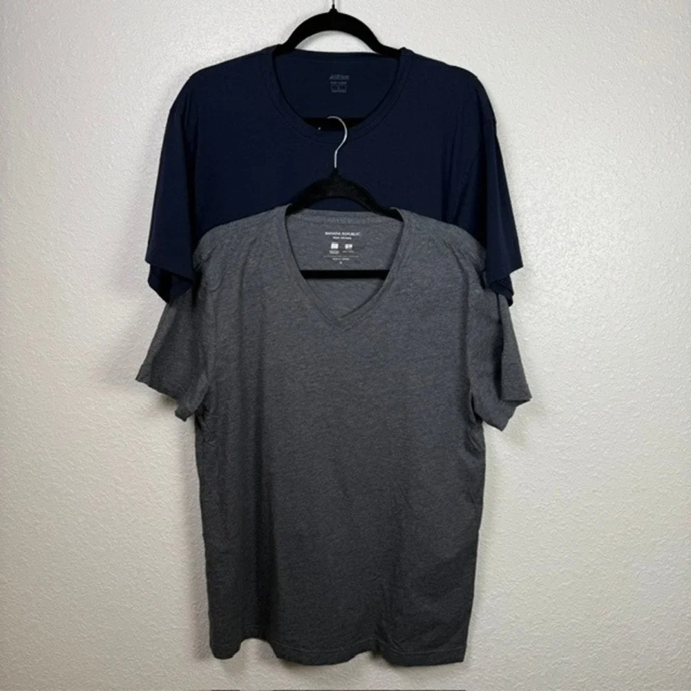 Bundle 2 T-Shirts Banana Republic Airism Tech Cotton Airism Navy Gray Large
